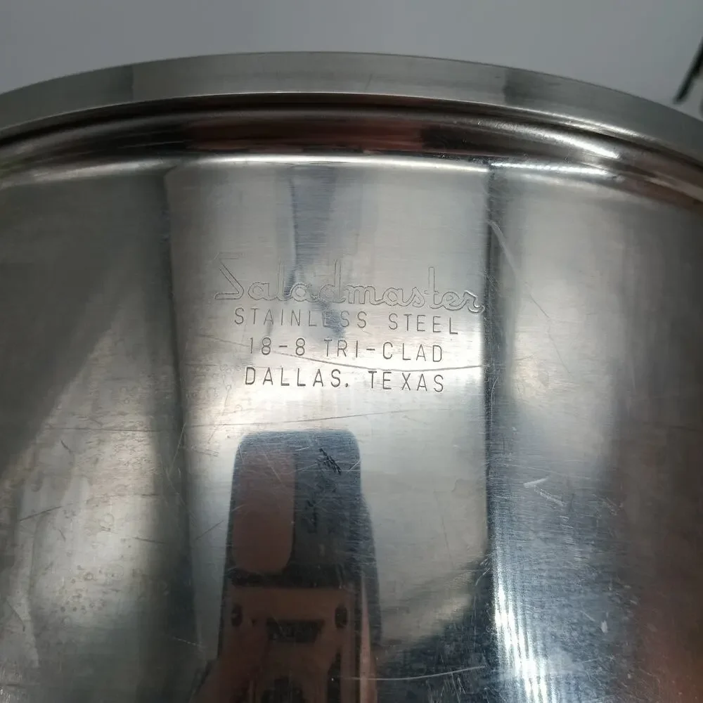 Saladmaster Stockpot 6.5 Qt Dutch Oven Multi-Ply Stainless Waterless Fry Pan Lid